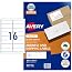 Avery Inkjet Labels J8162 16 Labels per Sheet Pack of 25 Sheets (936079)