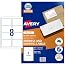 Avery Inkjet Labels J8165 8 Labels per Sheet Pack of 25 Sheets (936074)