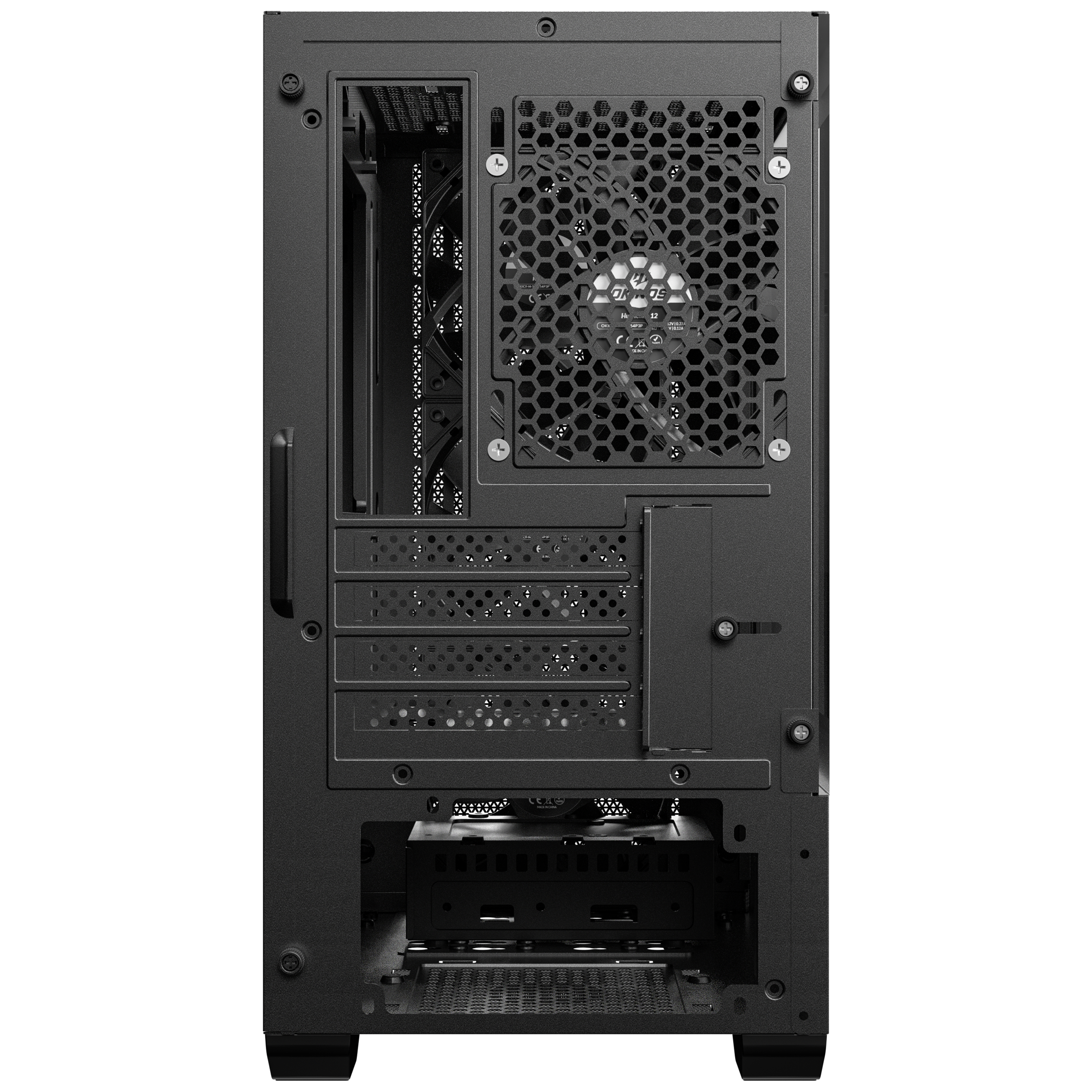 OKINOS Cypress 3 Genuine Walnut Wood MicroATX  with 4—120mm, USB-C, 3 Pin Non-PWM Case Fans Pre-Installed,Temper Glass Side Panel, Case