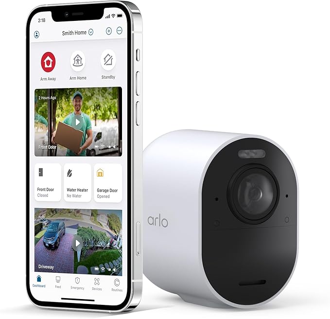 Arlo Technologies Ultra 2 Spotlight Camera Add-on Camera Security System Wire-Free, 4K Video & HDR Colour Night Vision, 2-Way Audio, 6-Month Battery Life Compatible with Alexa White (VMC5040-200AUS)