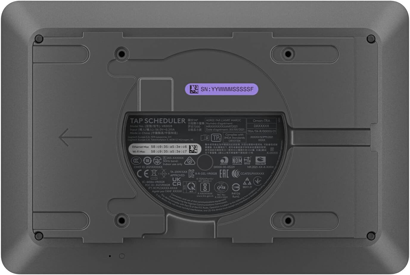 Logitech Tap Scheduler LCD Scheduling Display Panel, Graphite