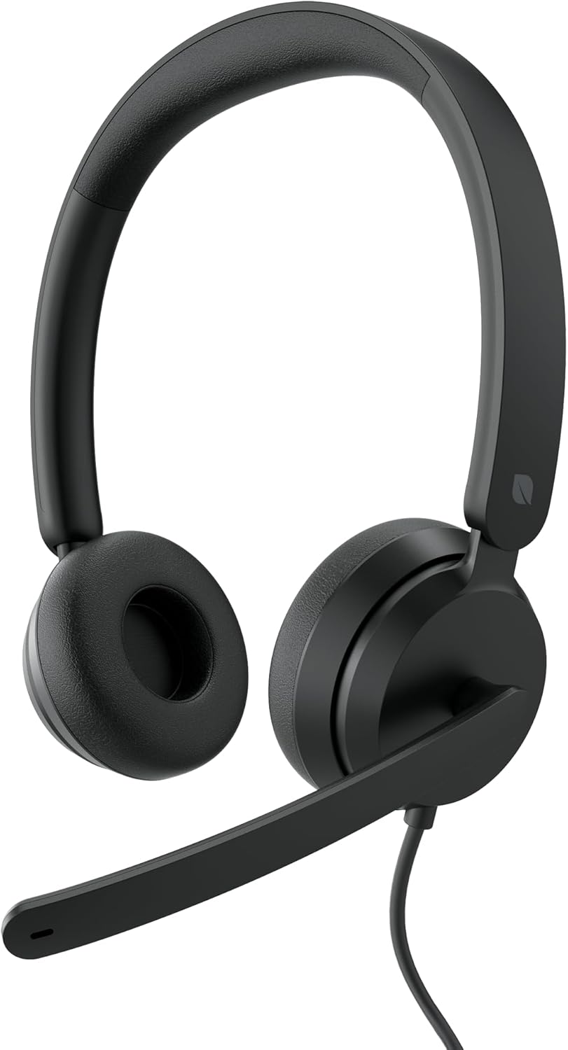 Incase Microsoft Modern USB-C Headset - Wired Headset,On-Ear Stereo Headphones with Noise-Cancelling Microphone, USB-C Connectivity, in-Line Controls, PC/Mac/Laptop - Certified Teams,Black