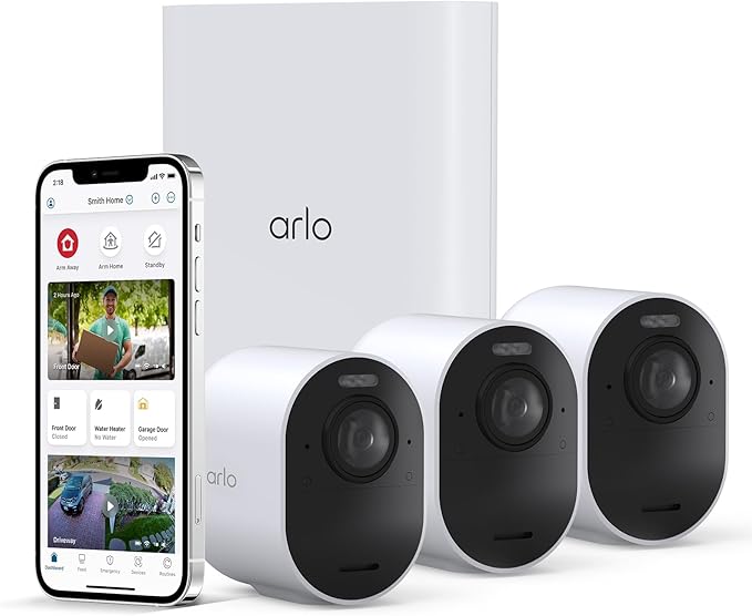 Arlo Technologies Ultra 2 Spotlight Camera 3 Camera Security System Wire-Free, 4K Video & HDR Colour Night Vision, 2-Way Audio, 6-Month Battery Life Works with Alexa White VMS5340 (VMS5340-200AUS)