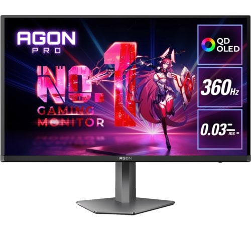 AOC AGON AG276QSD 27in QD-OLED QHD 2560x1440 360Hz 0.03ms GTG Gaming Monitor HDR True Black 400 16:9 250Nits HDMI 2.1 USB HUB PBP/PIP Dark Boost Light FX Adj-Stand 5W Spealers VESA 100x100mm