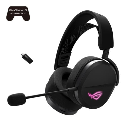 ASUS ROG Pelta Wireless Gaming Headset – Bluetooth & SpeedNova 2.4GHz, USB-C, 60Hr Battery, Titanium 50mm Drivers, Wideband Mic, PC/Switch/PS5, Black