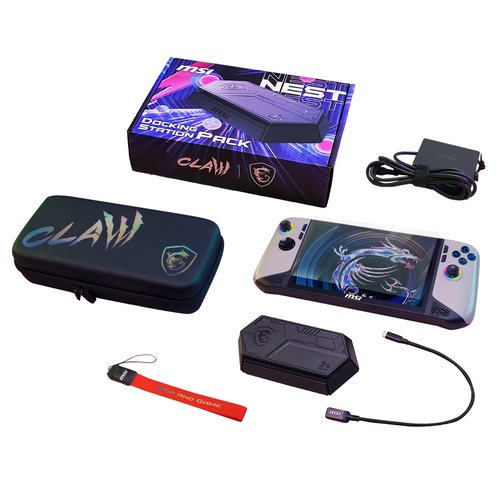 MSI Claw 8 AI+ A2VM Super Pack-046AU MSI Nest Docking Station Adaptor 100W PD MSI Claw Travel Case II 8in MSI Claw Tempered Glass Screen Protector MSI Claw Lanyard