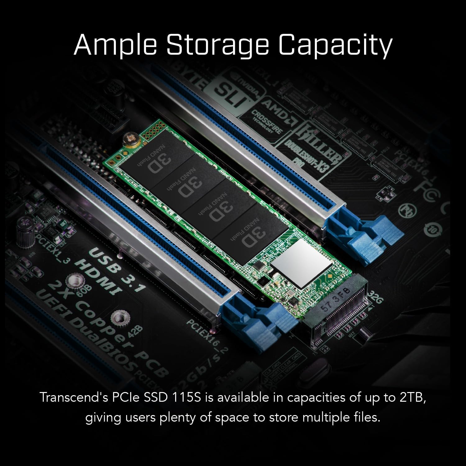 Transcend 250GB PCIe SSD 115S NVMe M.2 2280 PCIe Gen3 x4 SSD