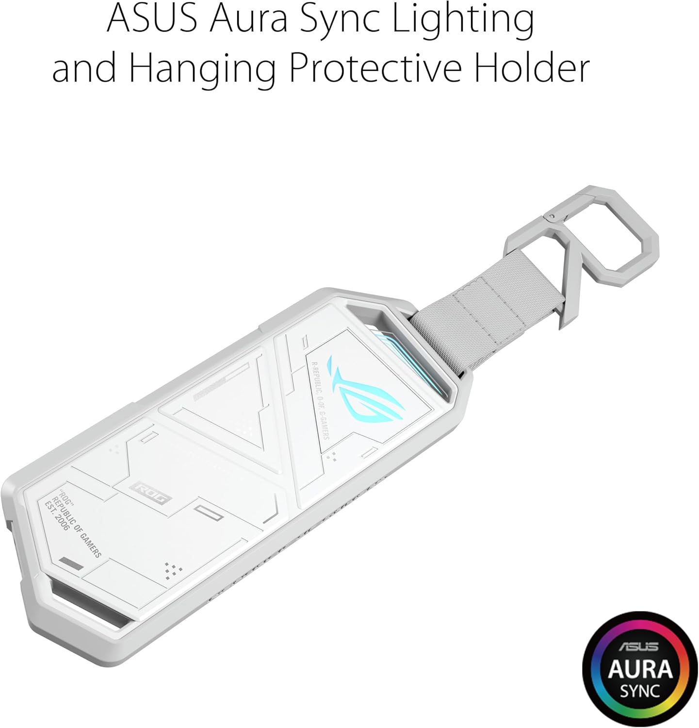 ASUS ROG Strix Arion SSD Enclosure (SSD Case)—USB-C® 3.2 Gen 2 (10 Gbps), USB-C and USB-A Cables Included, PCIe M.2 NVMe SSD 2280/2260/2242/2230 M Key/B+M Key Compatible, Screwdriver-Free Design