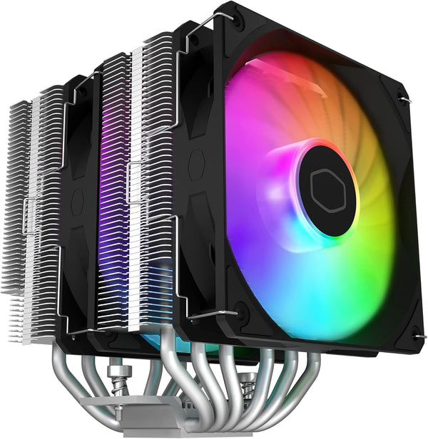 Cooler Master Hyper 620S 6 Heat Pipes Dual Tower Heat Sink 2X 120Mm Halo Argb Fans 2Yr