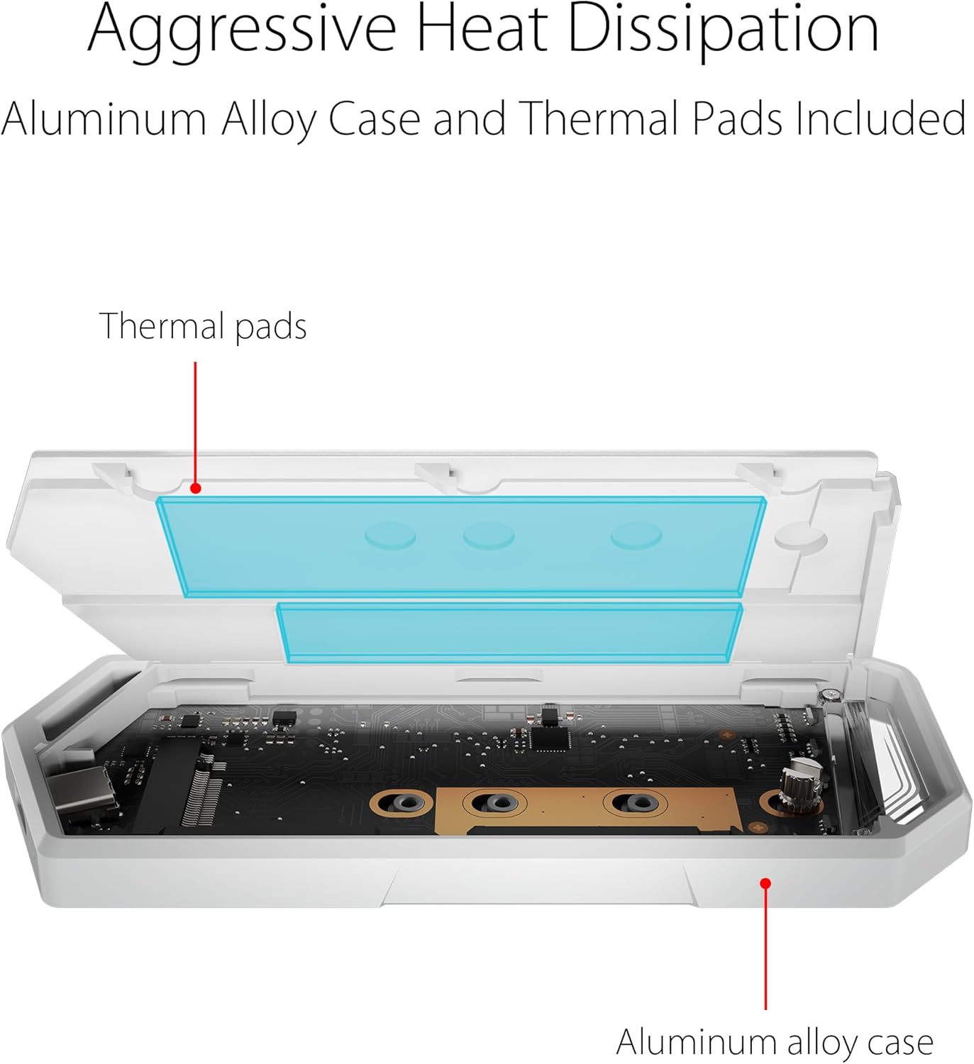 ASUS ROG Strix Arion SSD Enclosure (SSD Case)—USB-C® 3.2 Gen 2 (10 Gbps), USB-C and USB-A Cables Included, PCIe M.2 NVMe SSD 2280/2260/2242/2230 M Key/B+M Key Compatible, Screwdriver-Free Design
