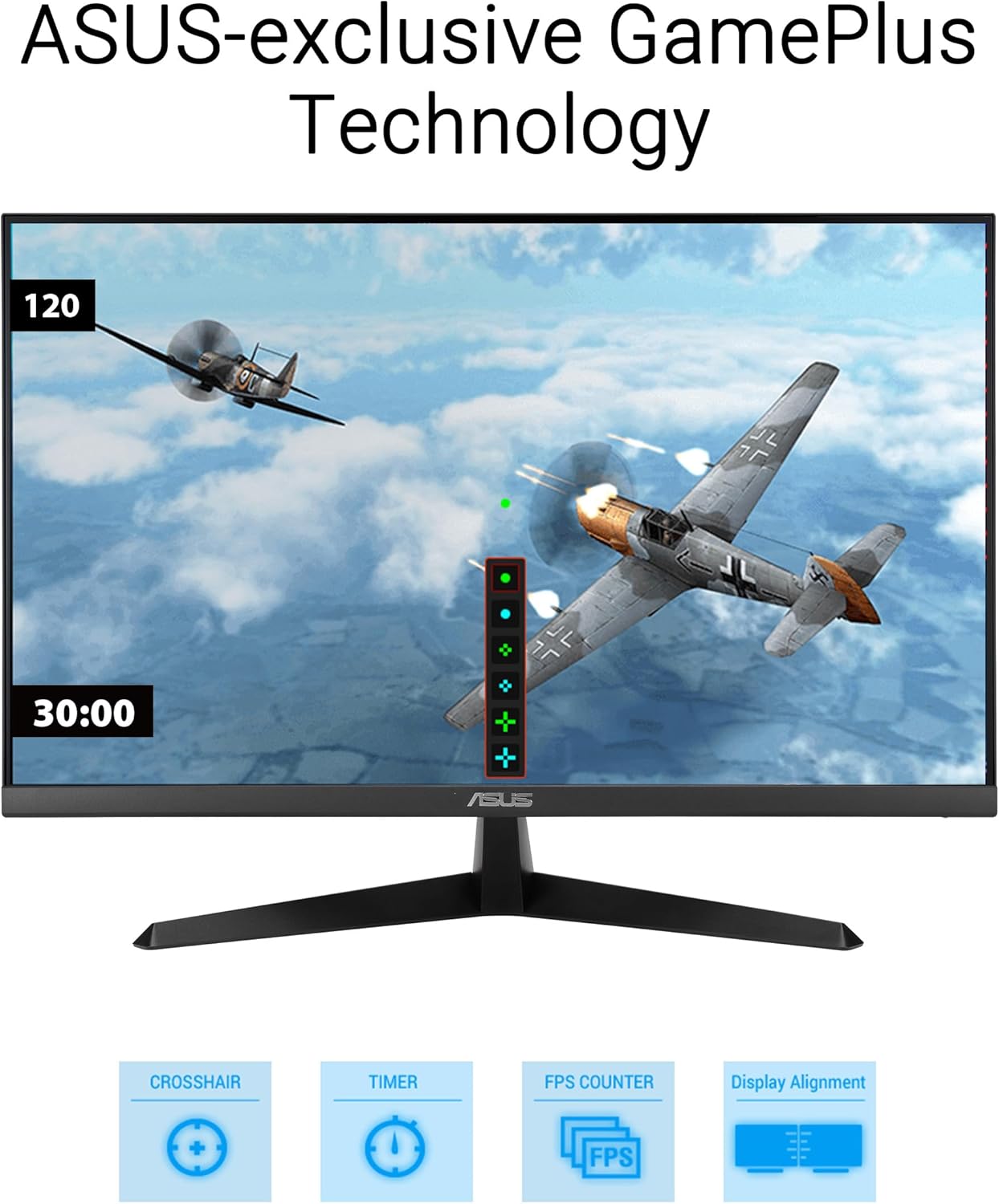 ASUS VY249HGR Eye Care Gaming Monitor – 24-Inch (23.8-Inch viewable), IPS, Full HD, Frameless, 120Hz, Adaptive-Sync, 1ms MPRT, HDMI, Low Blue Light, Flicker Free, Wall Mountable