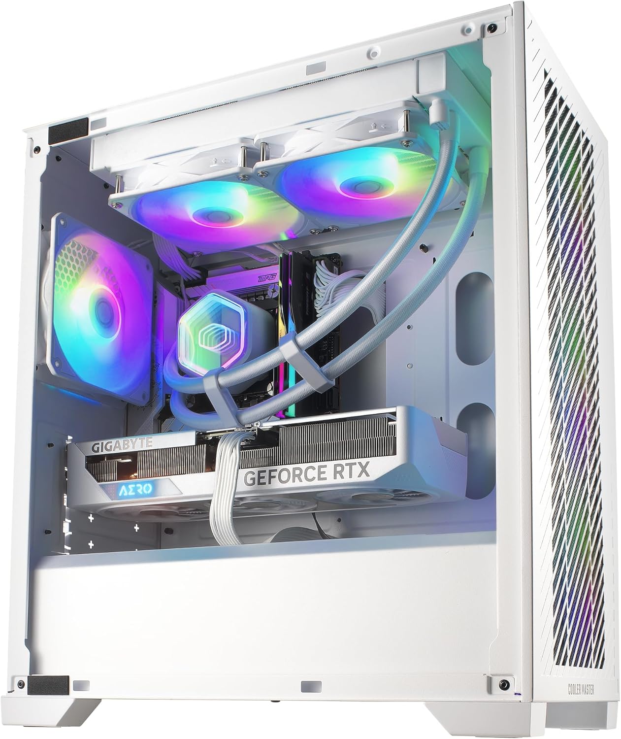 Cooler Master MasterLiquid Core NEX 240 White AIO Liquid CPU Cooler – 240mm Radiator, Dual-Chamber X6M Pump, 2×120mm ARGB Fans