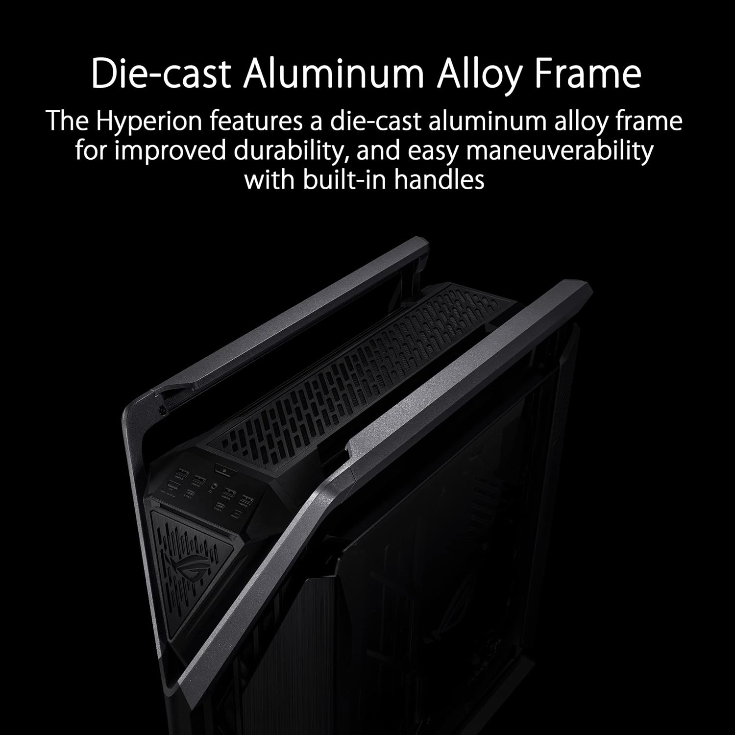 ASUS ROG Hyperion GR701 Full-Tower Gaming Case for Upto EATX Motherboards with USB 3.2 Gen 1, USB Type-C Front Panel, Smoked Tempered Glass, Brushed Aluminum & Steel Construction, and Four Case Fans