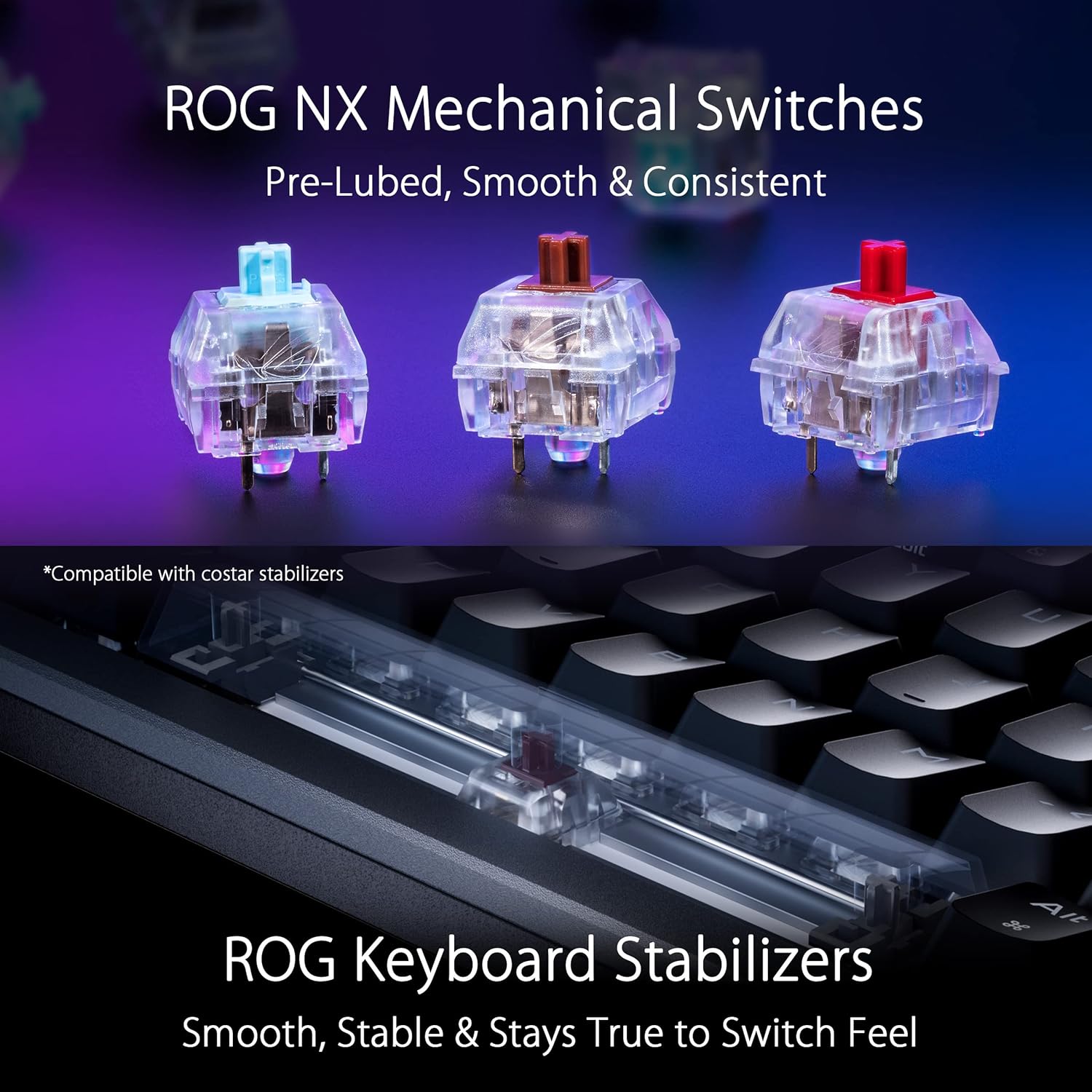 ASUS ROG Azoth 75% Wireless Gaming Keyboard - NX Snow Switch, OLED Display, Tri-Mode Connection, PBT Keycaps, Quiet Mechanical Keyboard (US)