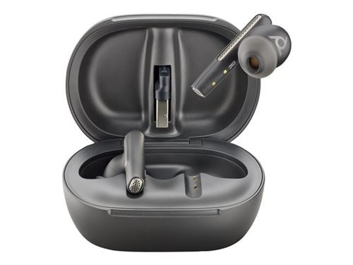 Poly Voyager Free 60+ UC M Carbon Black Earbuds +BT700 USB-A Adapter +Touchscreen Charge Case