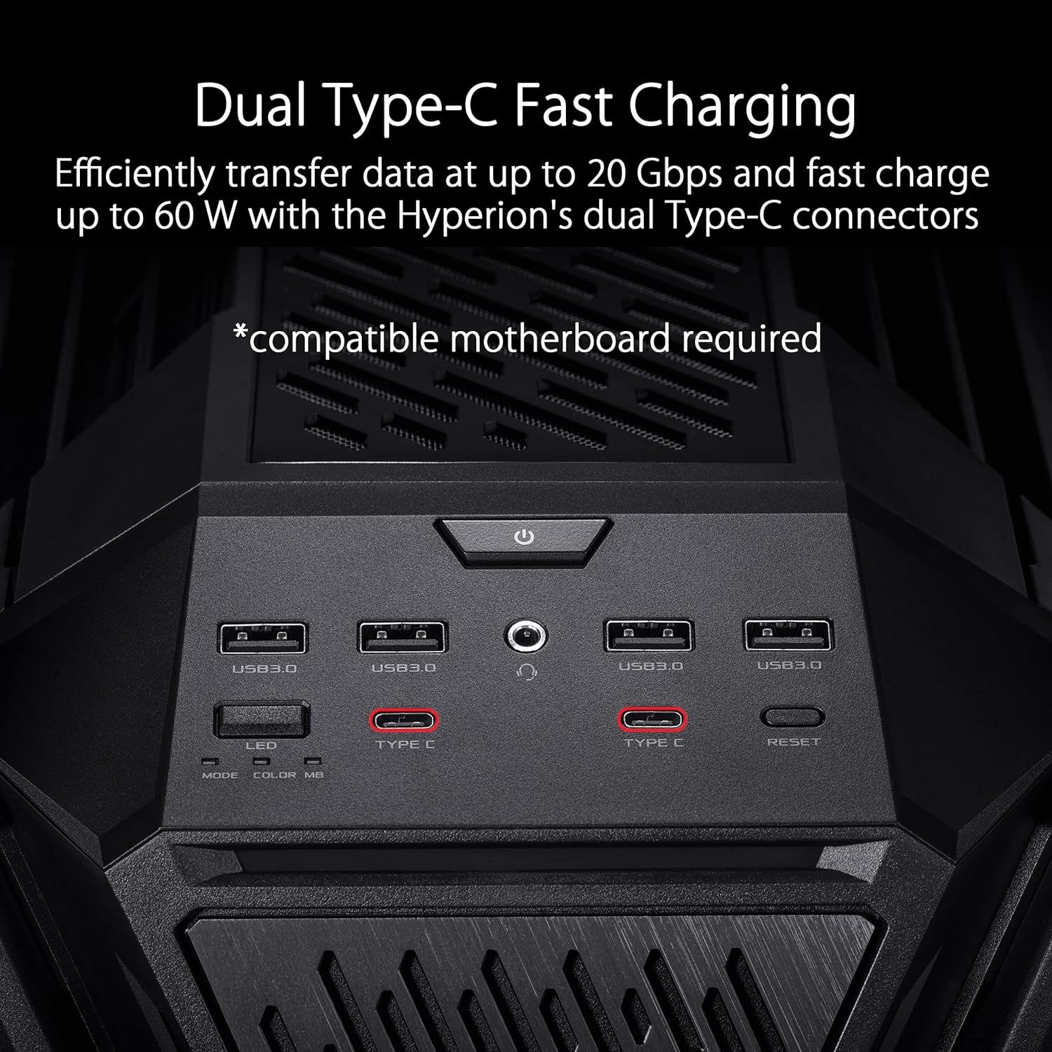 ASUS ROG Hyperion GR701 Full-Tower Gaming Case for Upto EATX Motherboards with USB 3.2 Gen 1, USB Type-C Front Panel, Smoked Tempered Glass, Brushed Aluminum & Steel Construction, and Four Case Fans