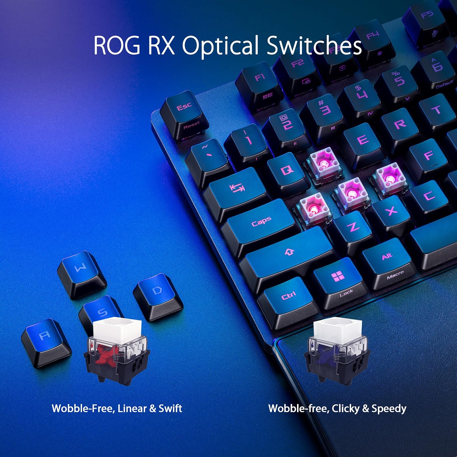 ASUS ROG Strix Scope II RX Gaming Keyboard with RX Red Optical Switches, PBT Keycaps, RGB Lighting & IP57 Water Resistance - Black
