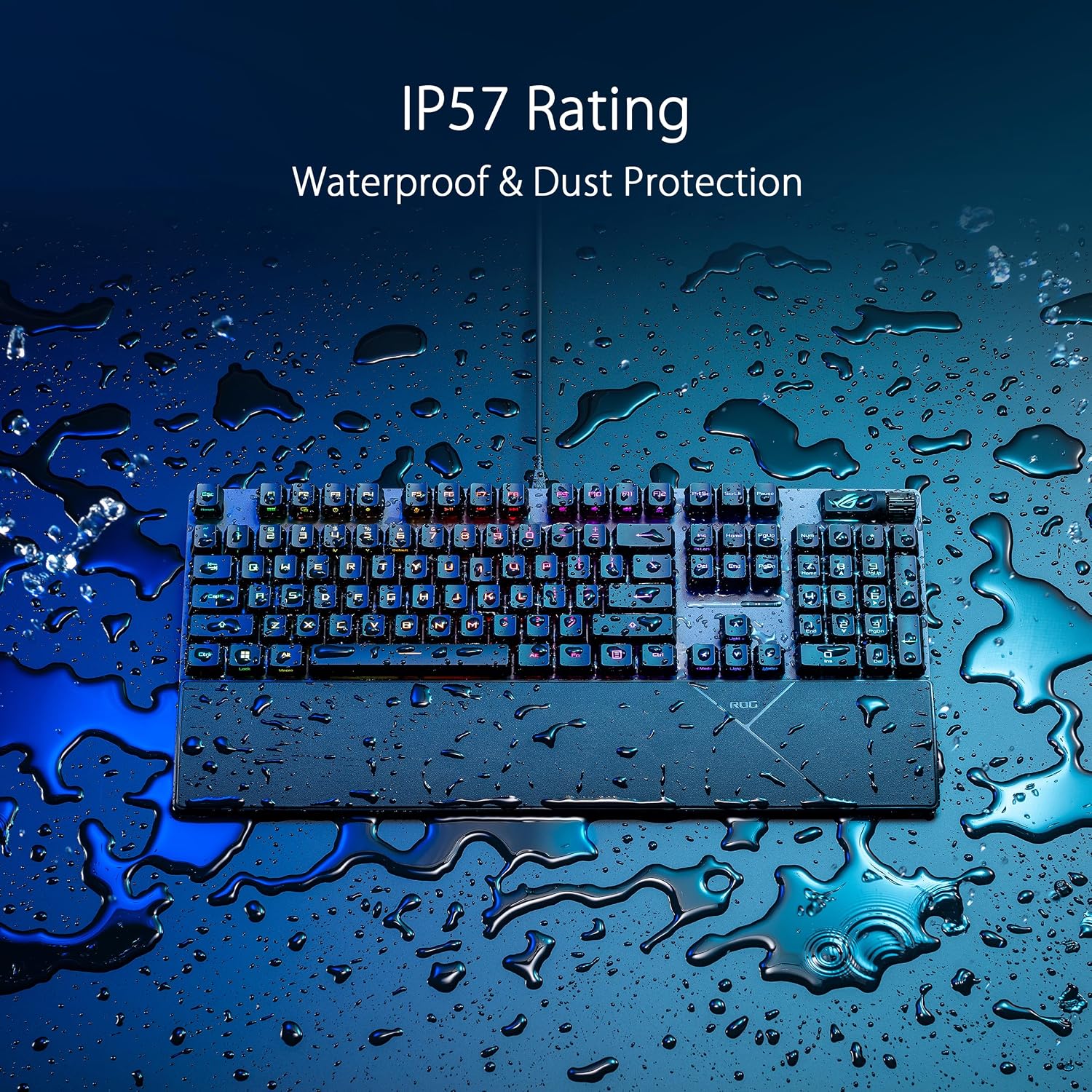 ASUS ROG Strix Scope II RX Gaming Keyboard with RX Red Optical Switches, PBT Keycaps, RGB Lighting & IP57 Water Resistance - Black