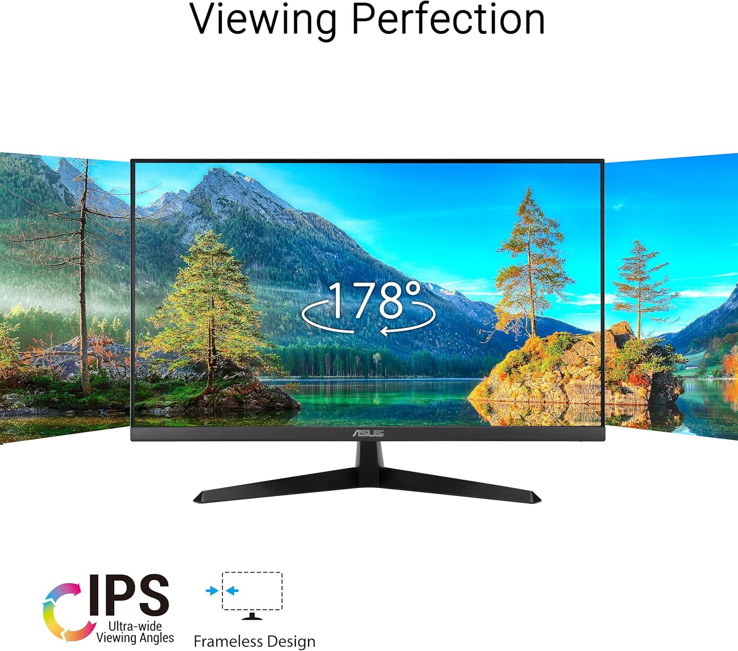 ASUS VY249HGR Eye Care Gaming Monitor – 24-Inch (23.8-Inch viewable), IPS, Full HD, Frameless, 120Hz, Adaptive-Sync, 1ms MPRT, HDMI, Low Blue Light, Flicker Free, Wall Mountable