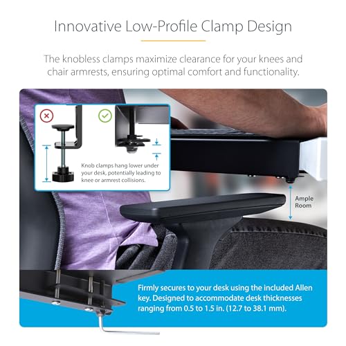 StarTech Clamp-on Steel Desk Corner Sleeve for L-Shaped Corner Desks