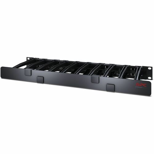 APC NetShelter Cable Management, Horizontal Cable Manager, 1U, Single Side with Cover, Black, 482.6 x 44.45 x 165.1 mm