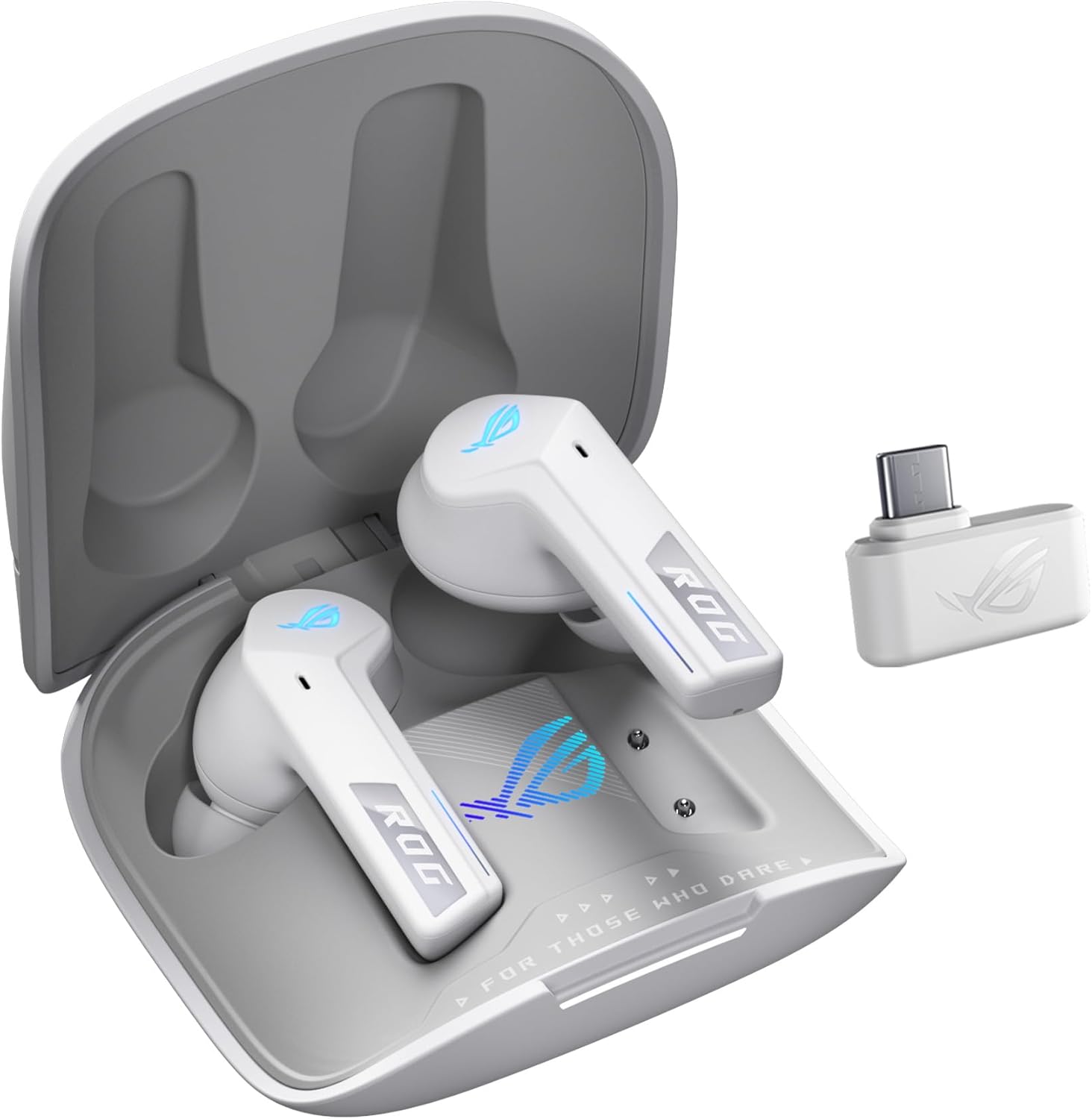 ASUS ROG Cetra True Wireless SpeedNova White RGB in-Ear Gaming Headphones (ROG SpeedNova Wireless Technology, AI Microphone, Noise Cancelling (ANC), 46 Hours Battery Life, Wireless Charging, White)