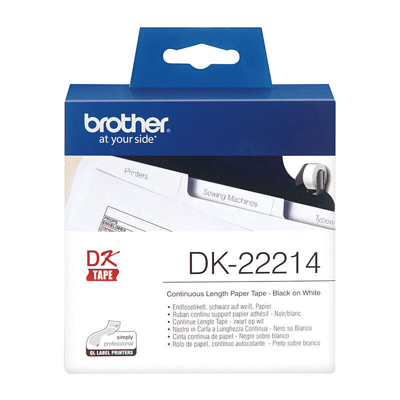 Brother DK22214 White Continuous Paper Label Roll