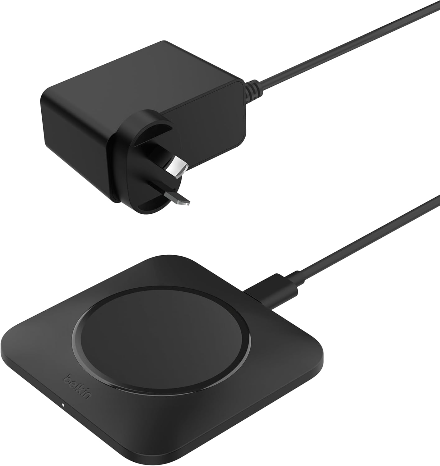 Belkin BoostCharge Pro Universal Easy Align Wireless Charging Pad, 15W Fast Charger for Apple iPhone, Samsung Galaxy, Apple AirPods Pro, and Other MagSafe Enabled Devices – Black