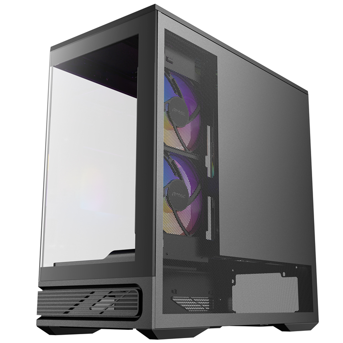 Antec C2M ARGB - Black, Micro-ATX/ITX, steel/glass, 5 slots, 415mm GPU, 165mm CPU, 240mm ARGB fan, USB-C 10Gbps