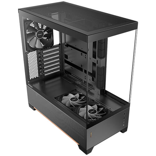 Antec C6 WOOD - Black, Mid Tower, ATX/Micro-ATX/ITX, Tempered Glass, USB-C 10Gbps, 3 PWM Fans, 360mm Radiator, 450mm GPU, 2Yr Wty