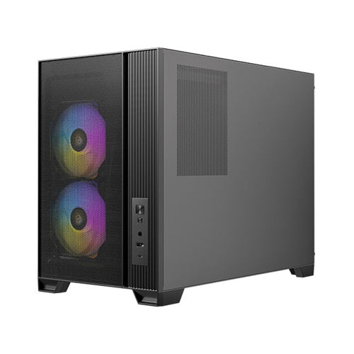 Antec Flux M Micro ATX Case with Tempered Glass, 6 ARGB Fans, USB-C, 360mm Radiator Support & 405mm GPU Clearance