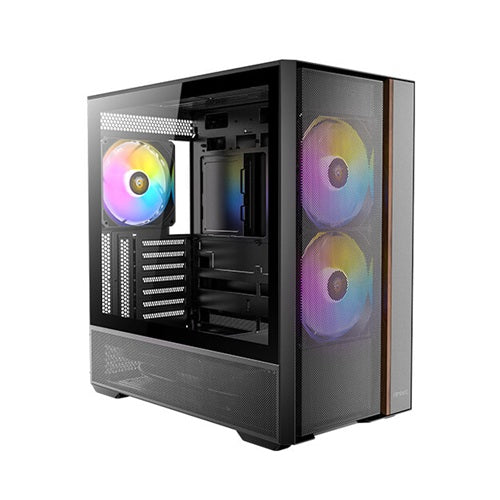 Antec Flux Rear ATX Micro-ATX ITX, TG side, 7 slots, 1x3.5',2x2.5', 5 fans incl ARGB, 360mm rad, GPUâ‰¤400mm, Mid Tower case