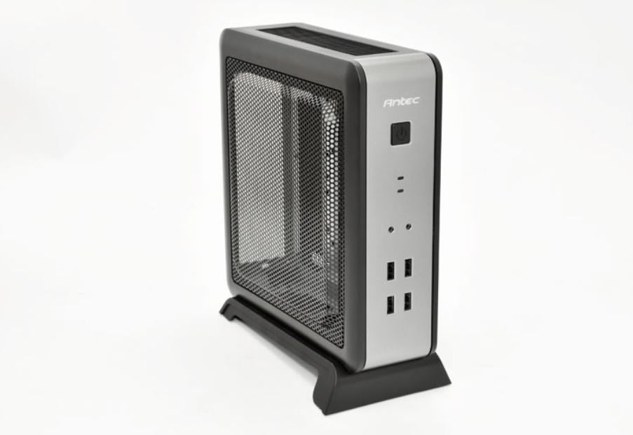 Antec ISK110-VESA ITX MB, Slim Form Factor case with External 90w PSU. 2 x USB 3.0 and 2 x USB 2.0. HD Audio. VESA Bracket 100x 100. Case Nuc