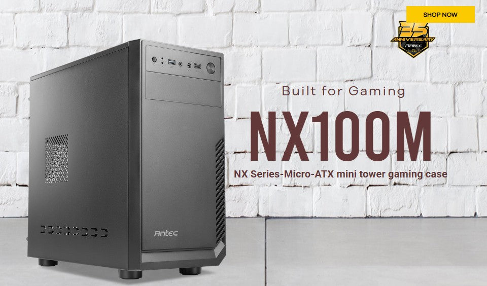 Antec NX100M mATX Business Office Case +  True 450w Continuos PSU. 1x 5.25' ODD, Easy Access USB 3.0 x 2. 1x 80mm Fan. 8PIN EPS, 2x PCIE. TAC 2.0.
