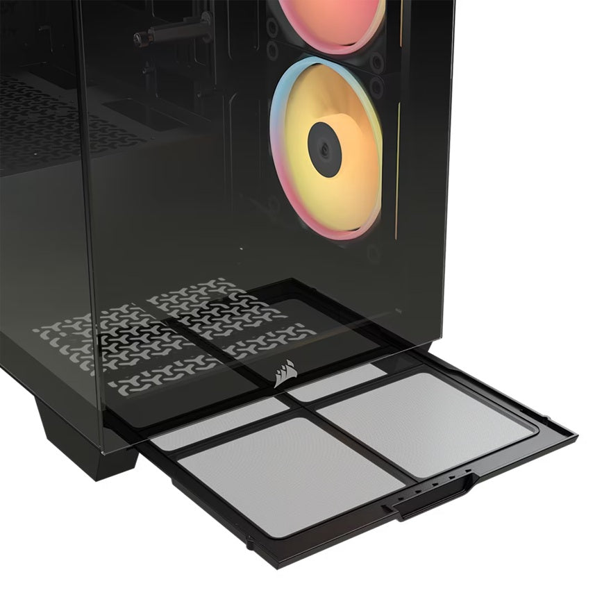 Corsair 3500X LX-R RGB iCUE LINK Mid-Tower PC Case - Black, E-ATX, Side 360mm Rad, Glass Panels, USB-C, RS ARGB Fans, 425mm GPU, iCUE LINK Ready