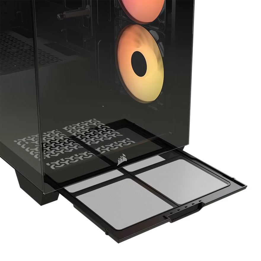 Corsair 3500X RS-R ARGB Mid-Tower PC Case - Black, ARGB, ATX/E-ATX, Tempered Glass, 425mm GPU, 170mm CPU, 360mm radiator, USB-C, 2yr wty