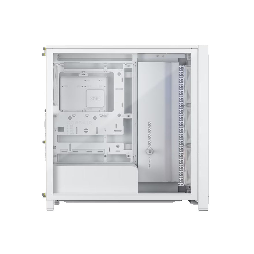 Corsair FRAME 4000X RS Mid-Tower PC Case - White, Mid-Tower ATX/E-ATX Mini-ITX Micro-ATX 430mm GPU 170mm CPU 360mm rad TG USB-C 3x120/2x140 fans