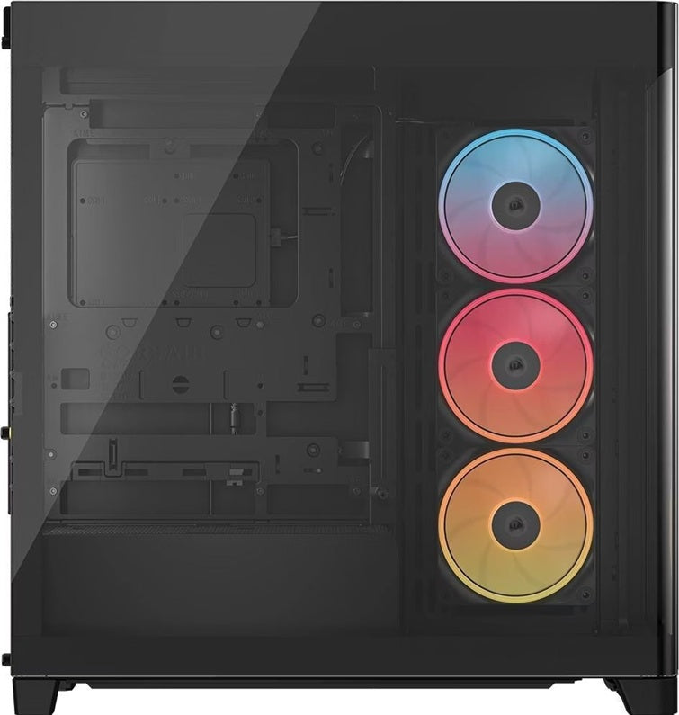 Corsair FRAME 4500X LX-R RGB LINK Panoramic Glass Mid-Tower PC Case Black: up to 460mm GPU, 360mm radiators, rich I/O, and versatile fan/rad mounts