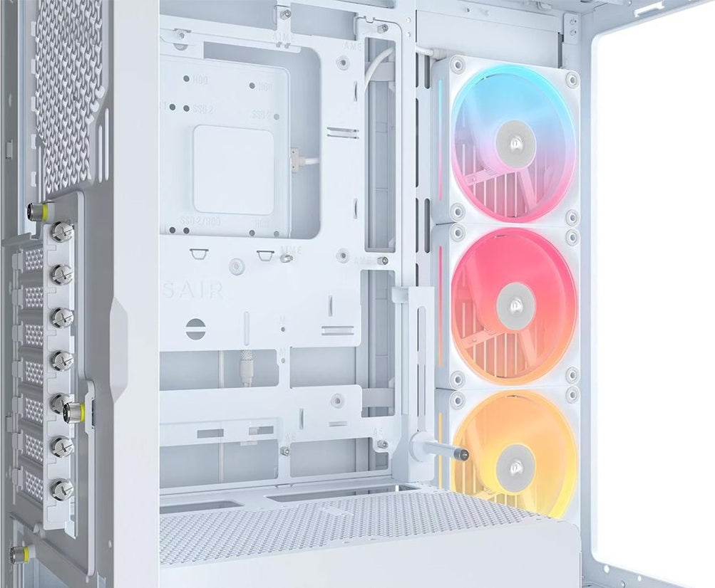 Corsair FRAME 4500X LX-R RGB LINK Panoramic Glass Mid-Tower PC Case White: up to 460mm GPU, 360mm radiators, rich I/O, and versatile fan/rad mounts