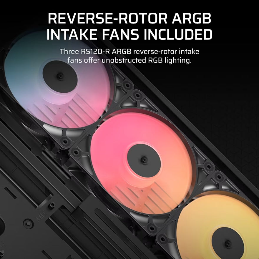 Corsair FRAME 4500X RS-R ARGB Panoramic Glass Mid-Tower PC Case - Black, 478x499x246mm, E-ATX, 460mm GPU, 185mm CPU, USB-C, ARGB, 360mm rad, 11.58kg