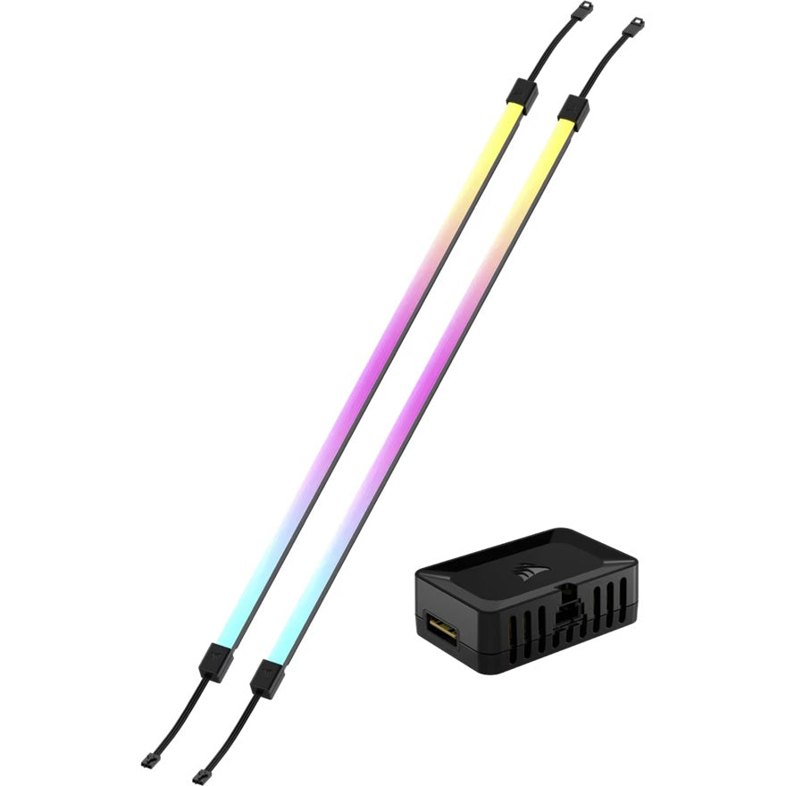 Corsair iCUE LINK LS350 Aurora RGB Light Strips - 350mm Kitâ€“ 350Ã—10Ã—10mm, magnetic mount, black, addressable LEDs