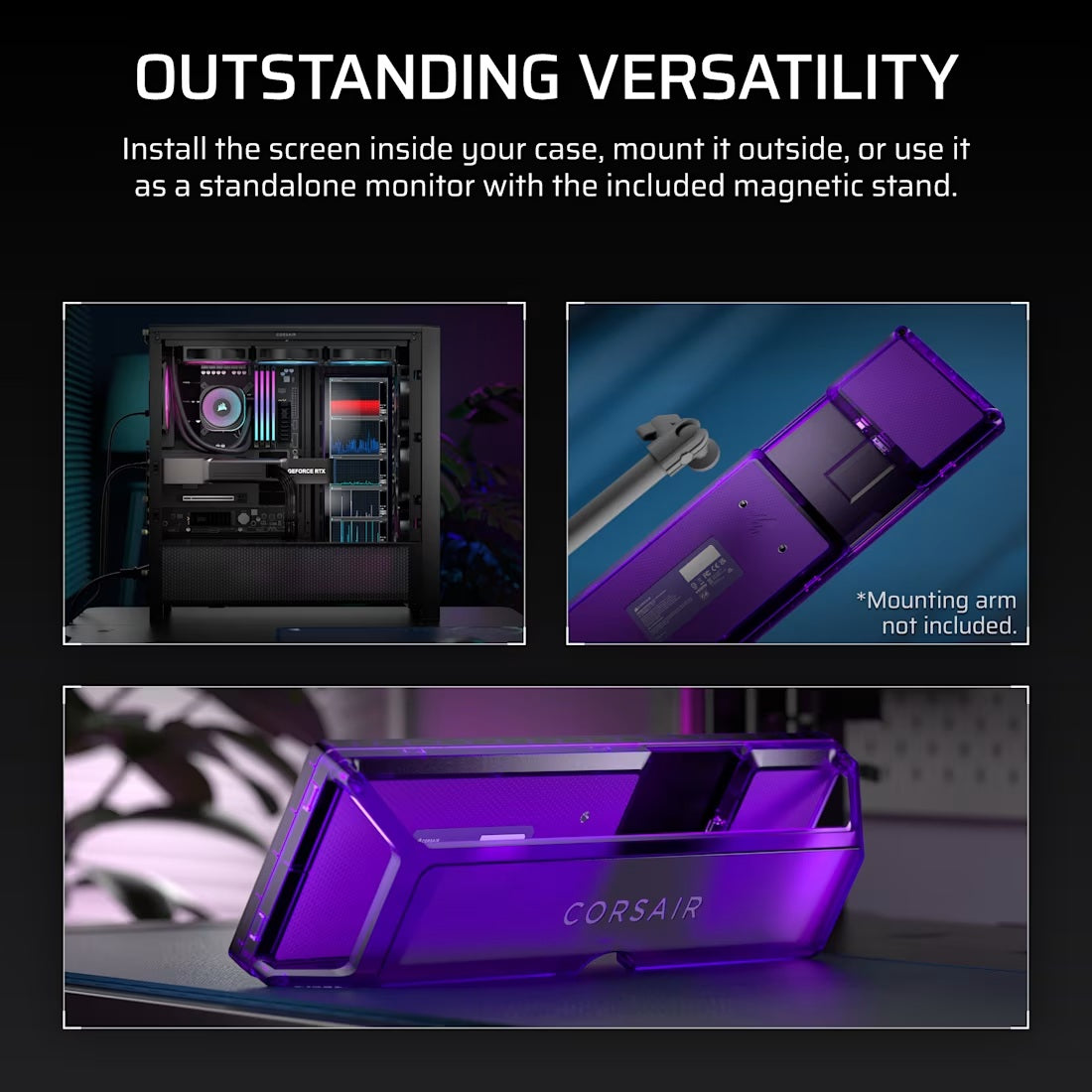 Corsair XENEON EDGE 14.5' LCD Touchscreen - Atomic Purple, 2560x720@60Hz, HDMI/USB-C, 5-p touch, magnetic mount, detachable stand, vertical/horizontal