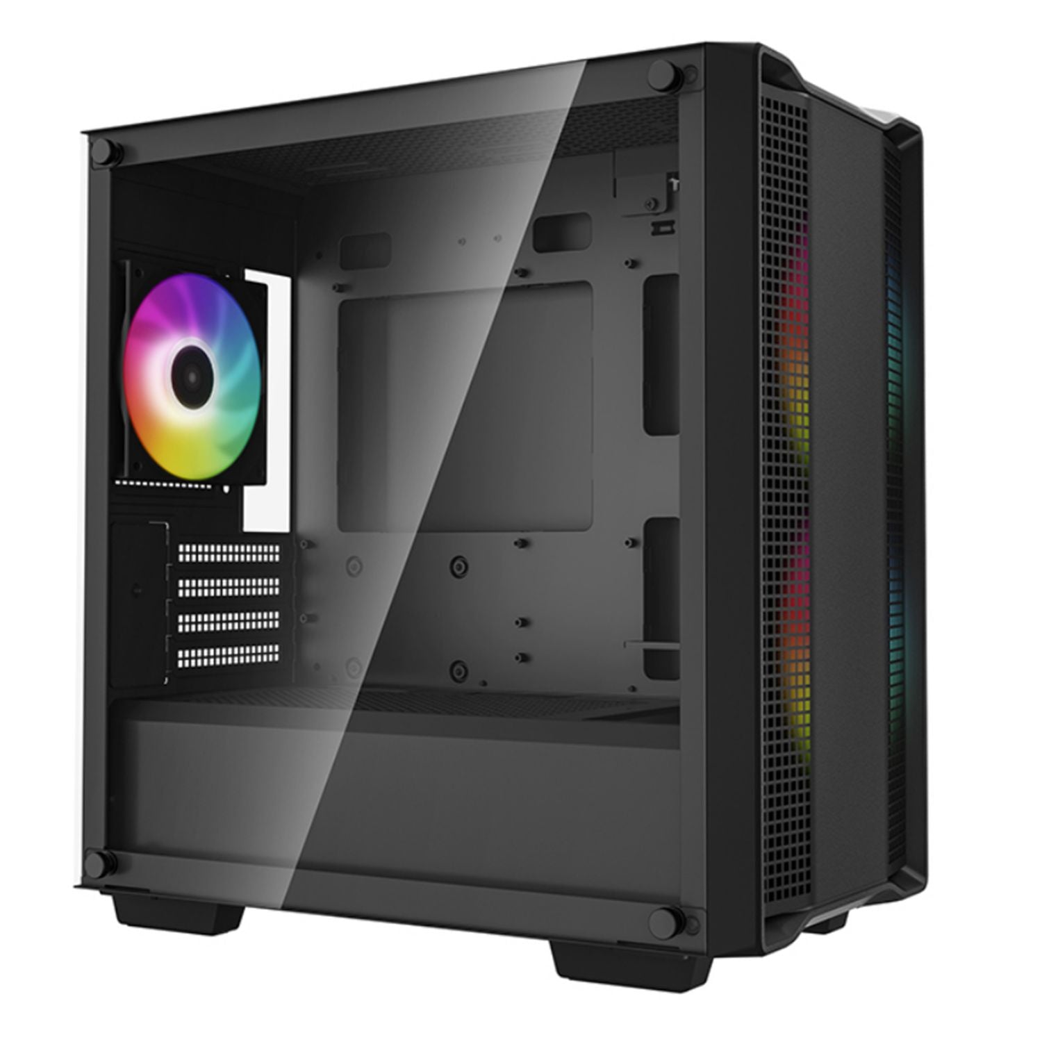 DeepCool CC360 ARGB Micro-ATX PC Case – Tempered Glass, 3x120mm Pre-Installed ARGB Fans, Front USB 3.0, USB 2.0, Audio Port