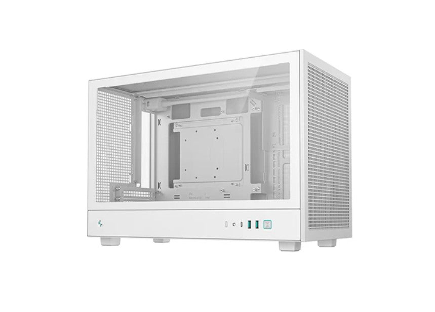 DeepCool CH260 WH Micro-ATX PC Case – Portable Design, Mesh & Tempered Glass Panels, High Airflow, Supports 360mm Liquid Cooling