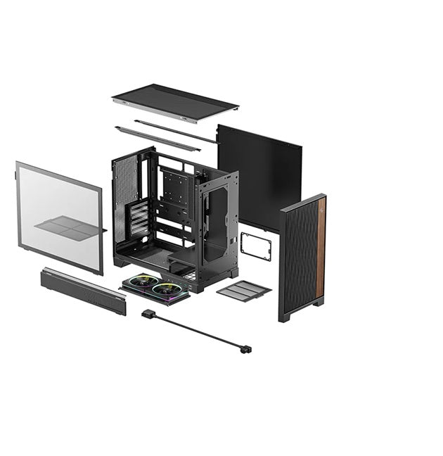 DeepCool CL600 ATX Mid-Tower 457.5x235x422.5mm Tempered Glass USB-C Gen2 7 Slots GPU 413mm CPU 175mm 360mm Rad ATX / SFX ARGB Fans Rear-Conn MB Support