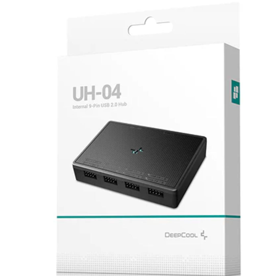 DeepCool UH-04 9-Pin USB 2.0 Hub, Magnet & Screw Fixation, USB2.0-9PINÃ—1, USB Type-CÃ—1, USB2.0-9PINÃ—4
