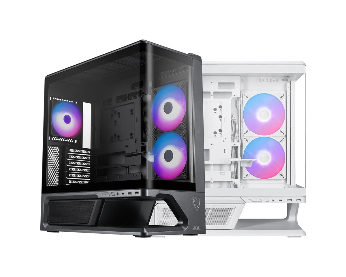 MSI MPG VIXTA 300R PZ - WHITE Computer Case - Mid-tower case with panoramic tempered glass - 3 ARGB fans