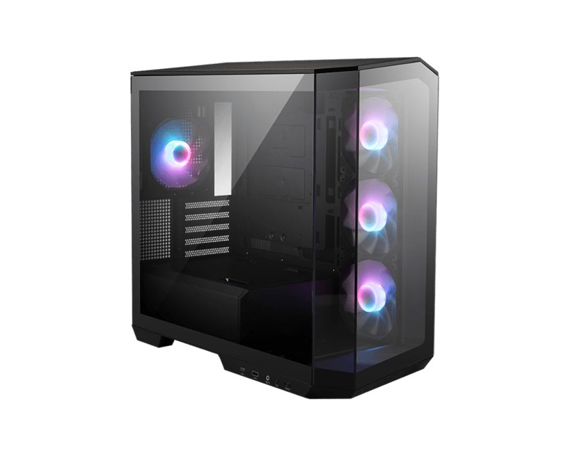 MSI MAG PANO M100R PZ BLACK Micro ATX Case, 1x USB 3.2, 2x USB 2.0, 1x Audio, 1x Mic, 4x PCI-E, 2x 2.5', 2x 3.5', Micro ATX / Mini ITX