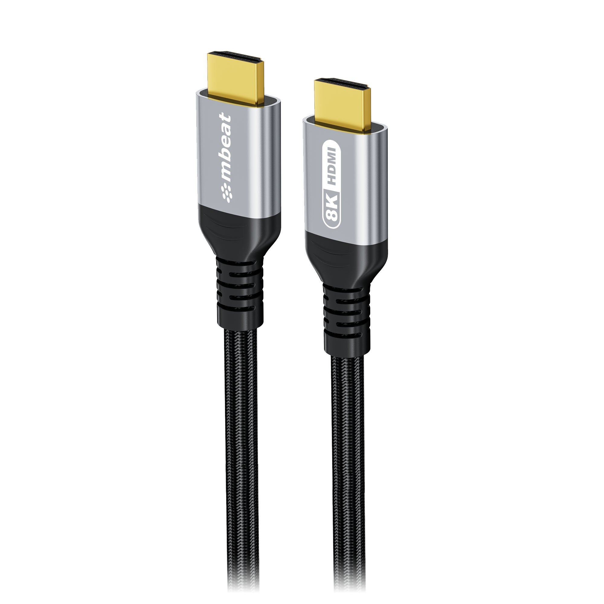 mbeat Tough Link 1.5m Certified 8K HDMI Cable - Space Grey  HDMI 2.1 (male) to HDMI 2.1 (male) 50cm Ã— 2.02cm Ã— 1.13cm