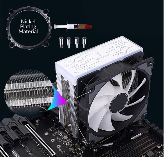 Antec A400i RGB CPU Air Cooler with 4 Direct Heat Pipes, 120mm PWM RGB Fan, 72 CFM & Intel/AMD Support - 1 Year Warranty
